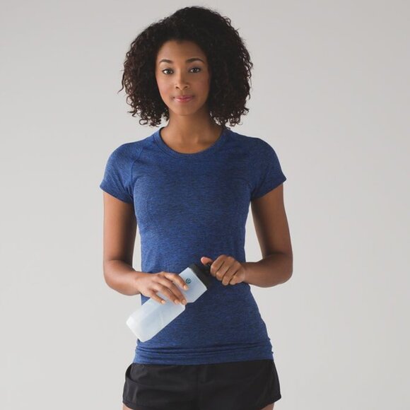 Lululemon Women's Swiftly Tech Short Sleeve Crew - Blue/Black - Picture 1 of 6